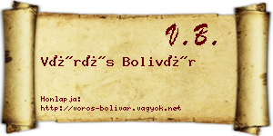Vörös Bolivár névjegykártya